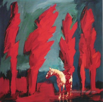 cheval en rouge occidental original Peinture à l'huile